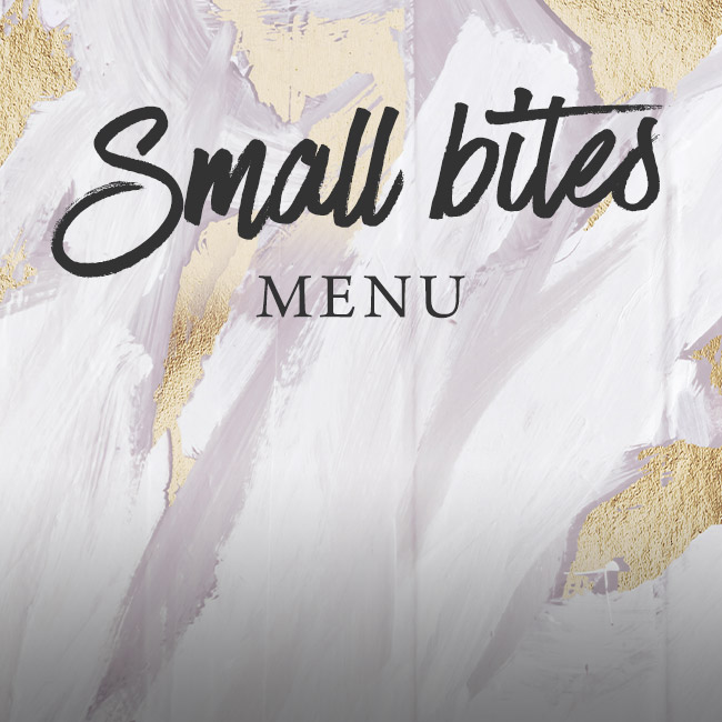 Small Bites menu at The Cliff 